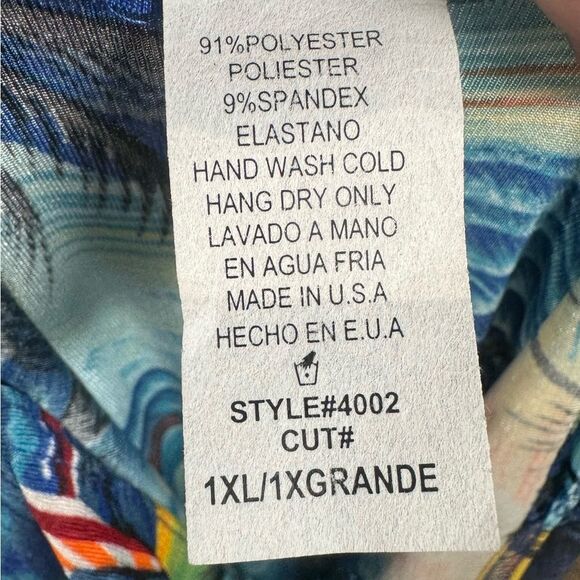 Vintage 90s tropical Hawaiian sunset print maxi beach dress size 1XL - Picture 3 of 4